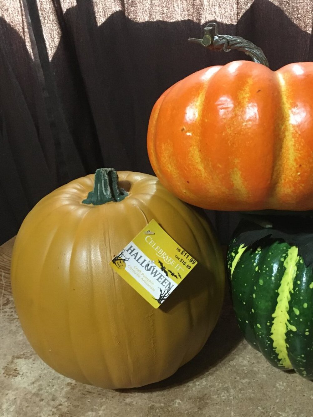 LOT OF 3 CRAFT PUMPKINS HALLOWEEN THANKSGIVING DECORATION DECOR 8" X 8" 9" X 6" - Picture 2 of 9